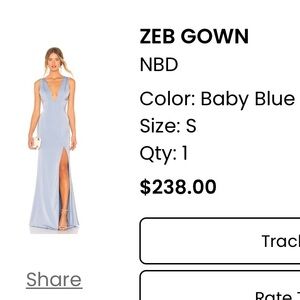 Beautiful blue NBD formal dress size small